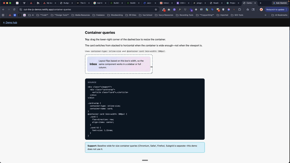 Container queries demo