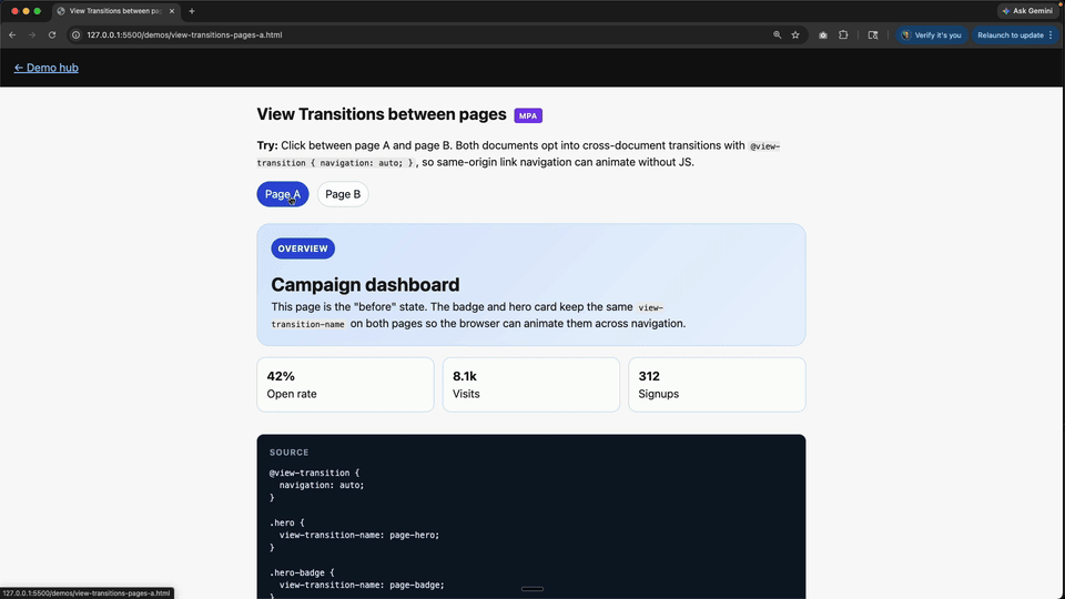 View transitions demo