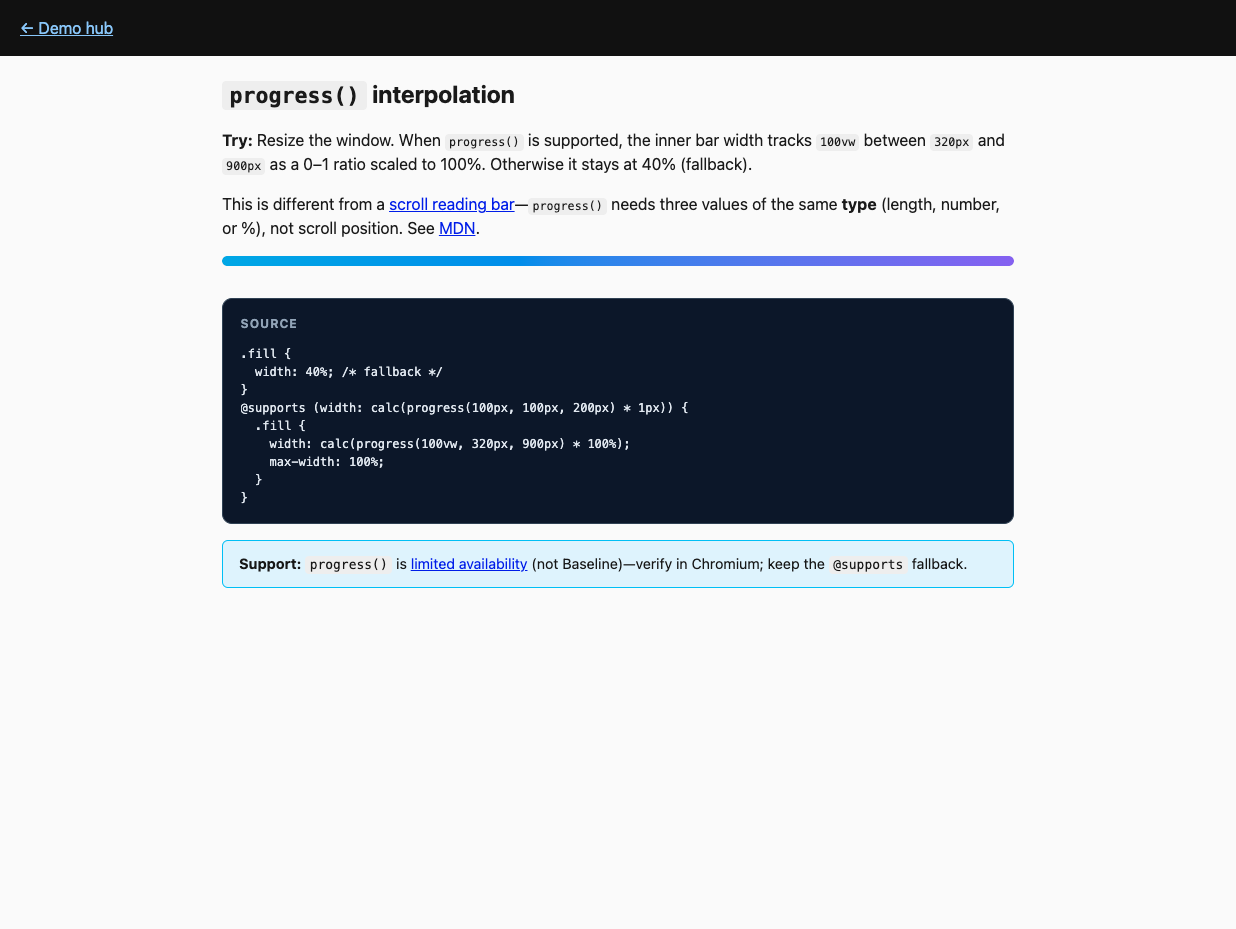<code>progress()</code> demo